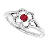 Round Ruby Youth Ring in Gold