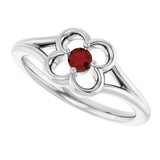 Round Mozambique Garnet Youth Ring in Gold