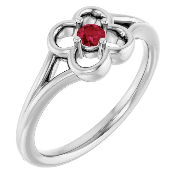 Round Ruby Youth Ring in Gold