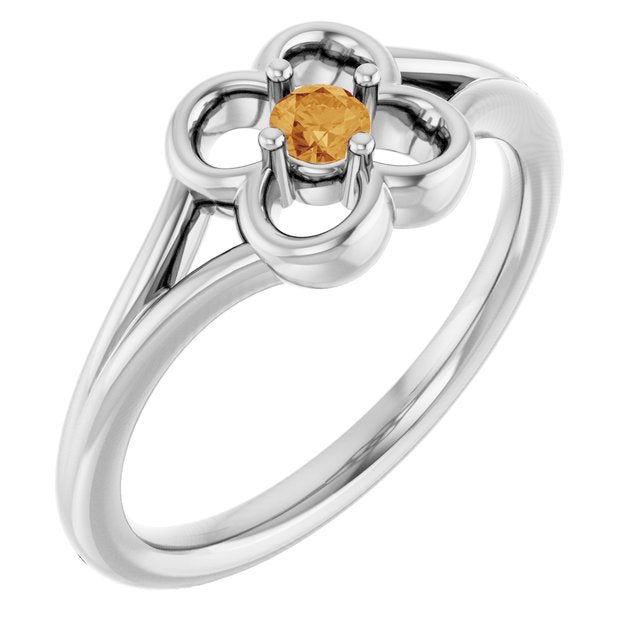 Round Citrine Youth Ring in Gold