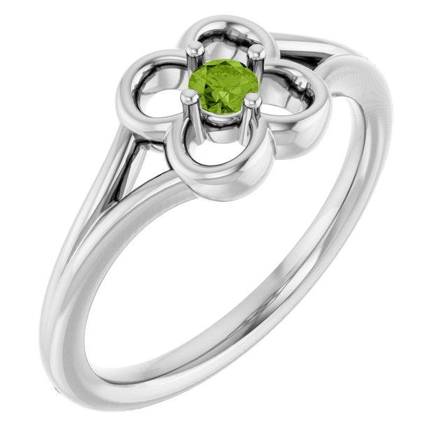 Round Peridot Youth Ring in Gold