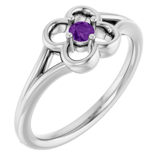 Round Amethyst Youth Ring in Gold