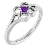 Round Amethyst Youth Ring in Gold