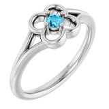 Round Aquamarine Youth Ring in Gold