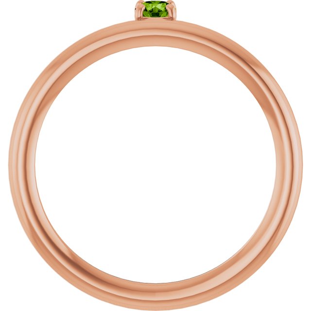 Round Peridot Stackable Ring in Rose Gold