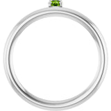 Round Peridot Stackable Ring in White Gold
