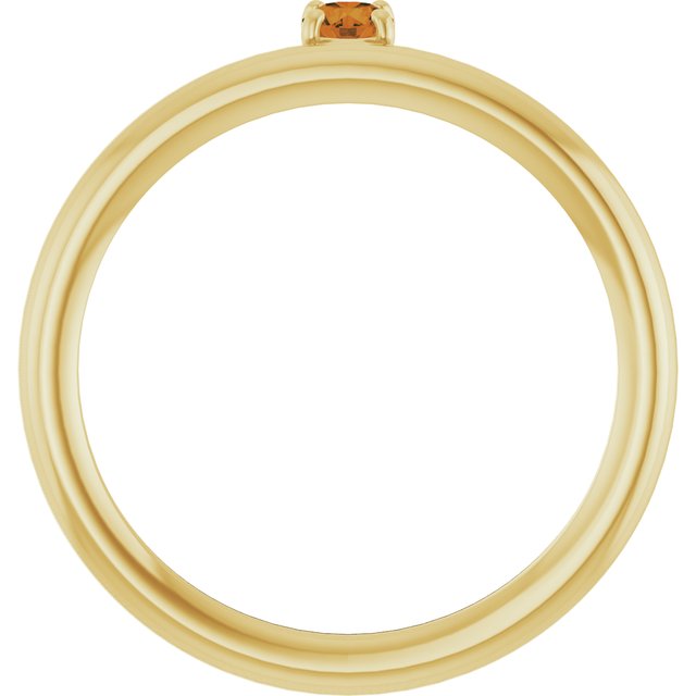 Round Citrine Stackable Ring in Yellow Gold