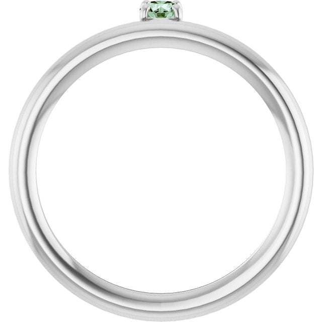 Round Lab-Grown Alexandrite Stackable Ring in White Gold