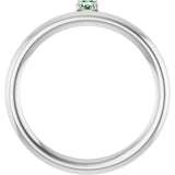 Round Lab-Grown Alexandrite Stackable Ring in White Gold