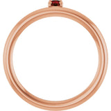 Round Mozambique Garnet Stackable Ring in Rose Gold