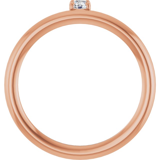 Round White Sapphire Stackable Ring in Rose Gold