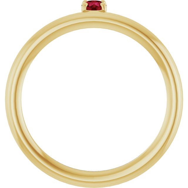 Round Ruby Stackable Ring in Yellow Gold