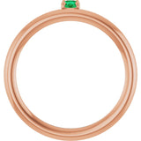 Round Emerald Stackable Ring in Rose Gold