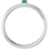 Round Lab-Grown Alexandrite Stackable Ring in White Gold