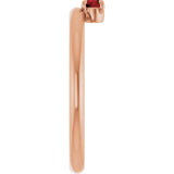 Round Mozambique Garnet Stackable Ring in Rose Gold