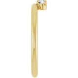 Round White Sapphire Stackable Ring in Yellow Gold