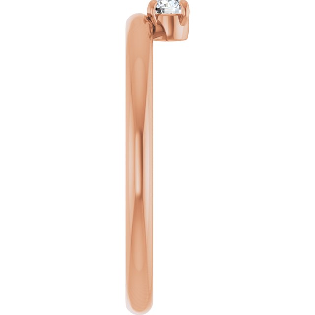 Round White Sapphire Stackable Ring in Rose Gold