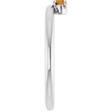 Round Citrine Stackable Ring in White Gold