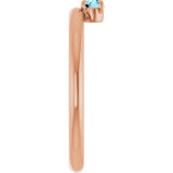 Round Aquamarine Stackable Ring in Rose Gold