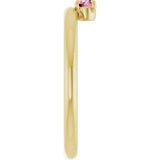 Round Pink Tourmaline Stackable Ring in Yellow Gold