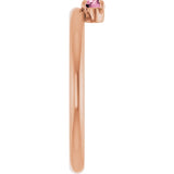 Round Pink Tourmaline Stackable Ring in Rose Gold