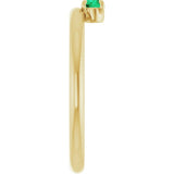 Round Emerald Stackable Ring in Yellow Gold