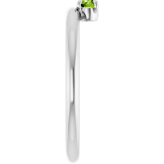 Round Peridot Stackable Ring in White Gold