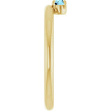 Round Aquamarine Stackable Ring in Yellow Gold