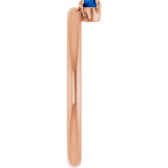 Round Blue Sapphire Stackable Ring in Rose Gold
