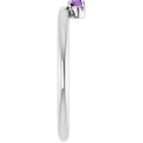 Round Amethyst Stackable Ring in White Gold