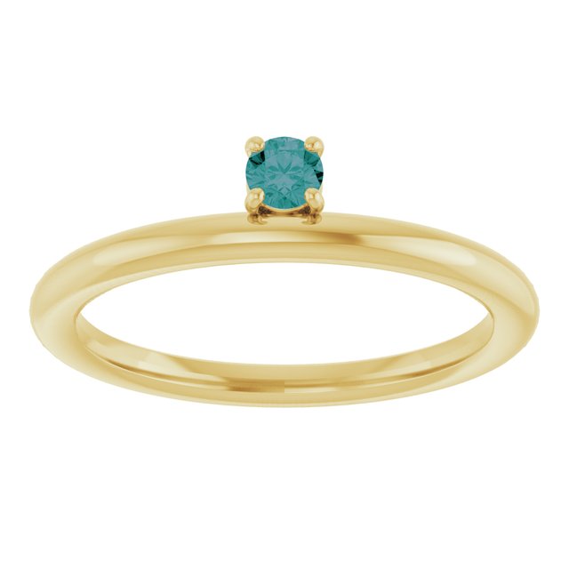 Round Lab-Grown Alexandrite Stackable Ring in Yellow Gold