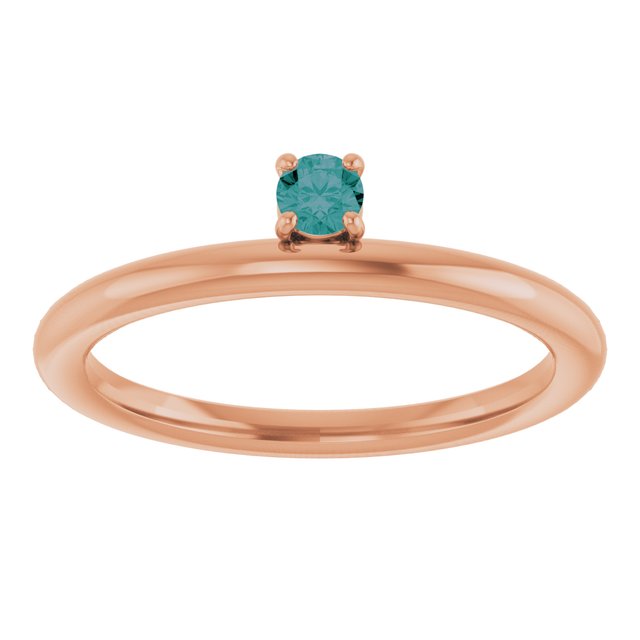 Round Lab-Grown Alexandrite Stackable Ring in Rose Gold