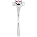 Round Pink Tourmaline Youth Ring in Gold