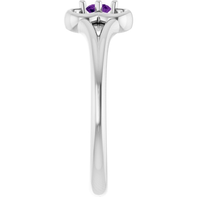 Round Amethyst Youth Ring in Gold