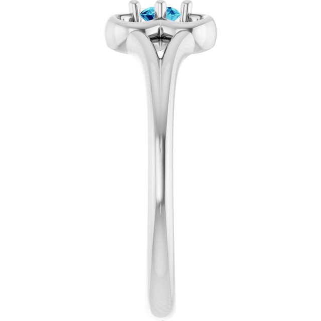Round Blue Zircon Youth Ring in Gold