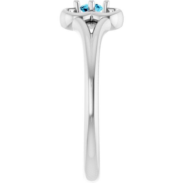 Round Aquamarine Youth Ring in Gold