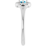 Round Aquamarine Youth Ring in Gold