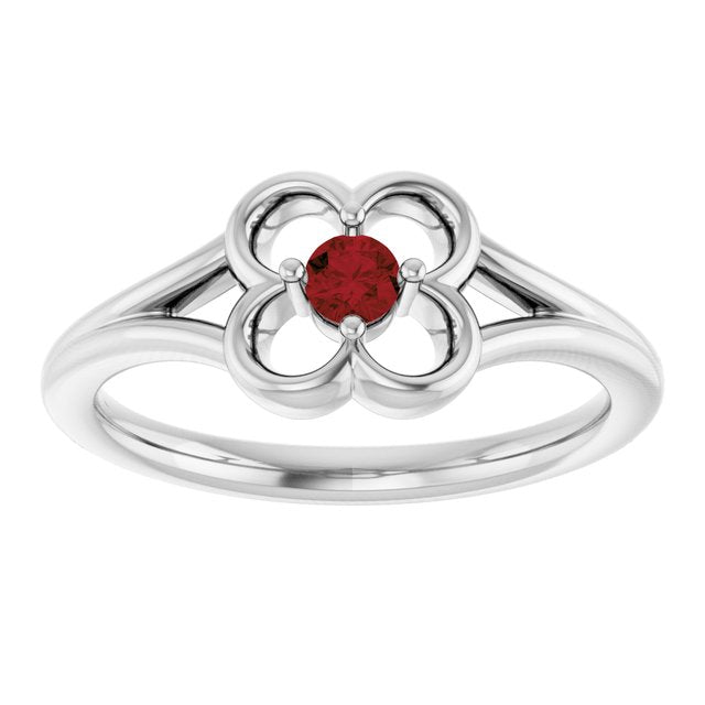 Round Mozambique Garnet Youth Ring in Gold