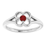 Round Mozambique Garnet Youth Ring in Gold