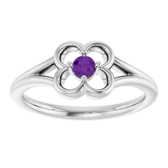 Round Amethyst Youth Ring in Gold