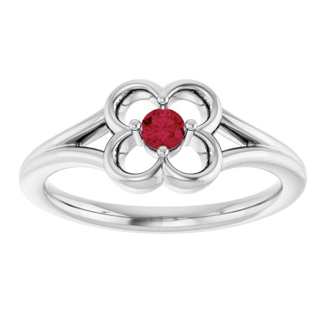 Round Ruby Youth Ring in Gold