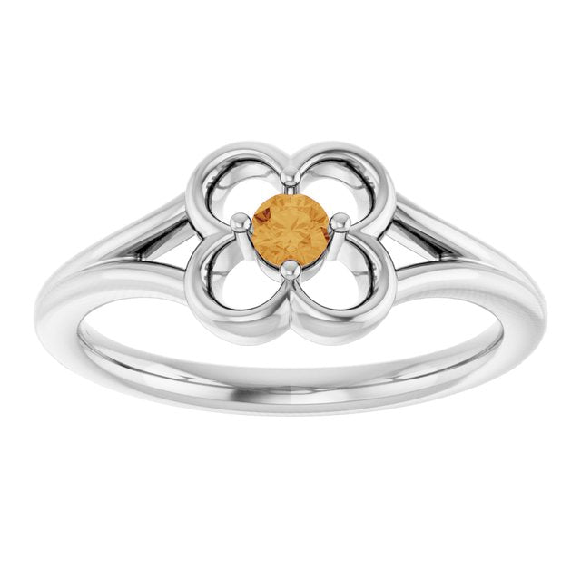 Round Citrine Youth Ring in Gold