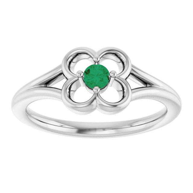 Round Emerald Youth Ring in Gold
