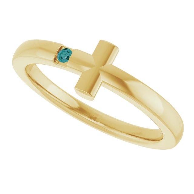 Round Alexandrite Youth Ring in Yellow Gold