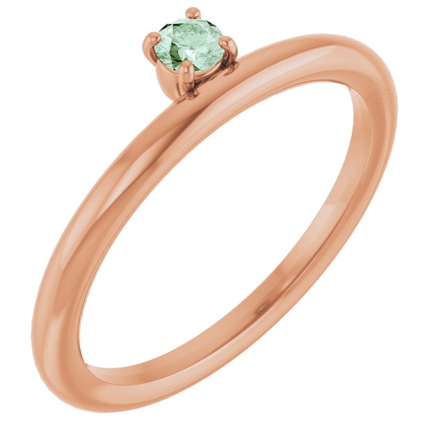 Round Lab-Grown Alexandrite Stackable Ring in Rose Gold
