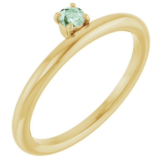 Round Lab-Grown Alexandrite Stackable Ring in Yellow Gold