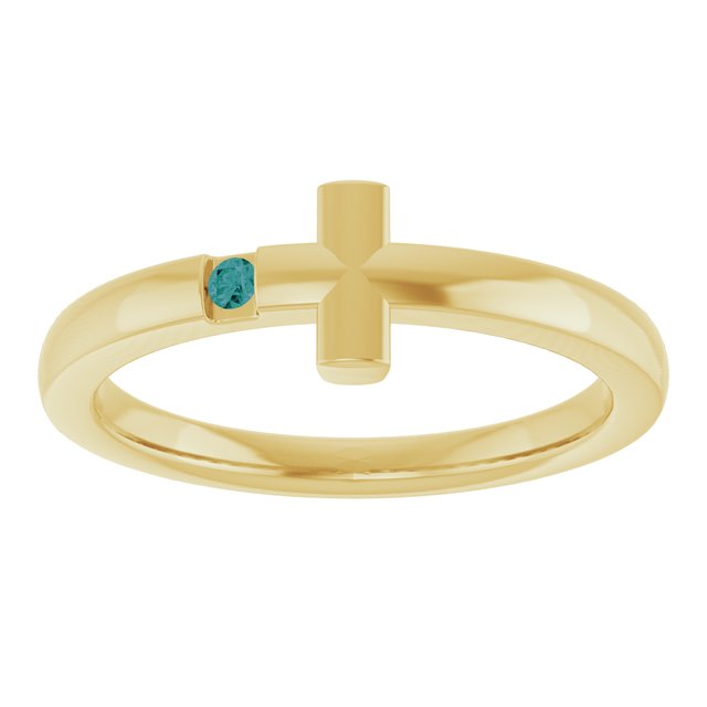 Round Alexandrite Youth Ring in Yellow Gold