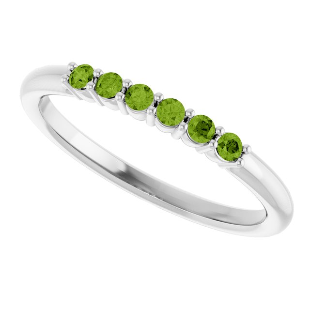 Round Peridot Stackable Ring in Gold and Platinum
