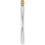 Round Citrine Stackable Ring in Gold and Platinum