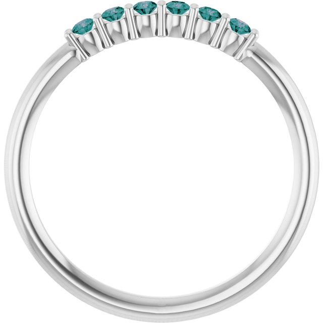Round Alexandrite Stackable Ring in Gold and Platinum